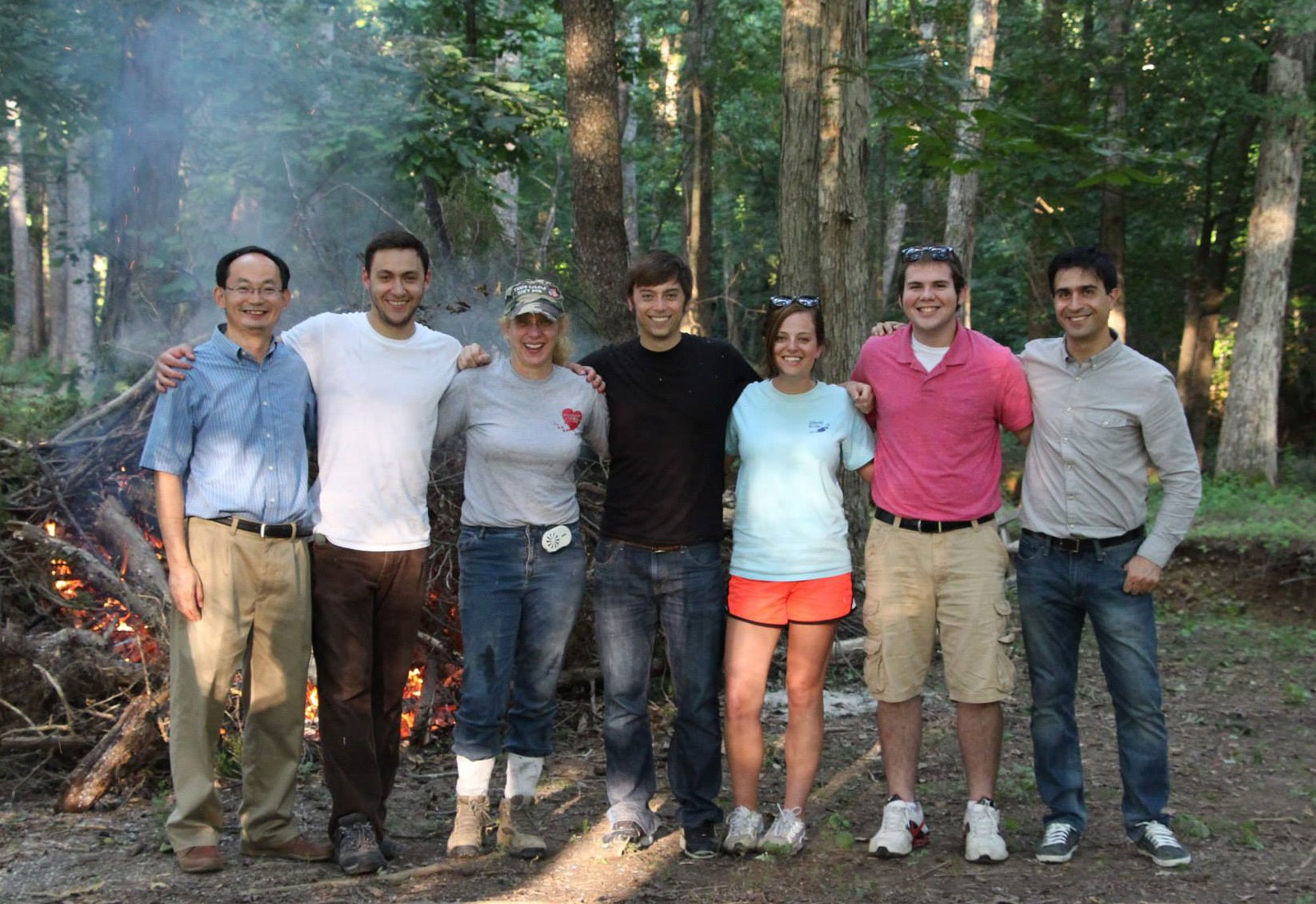 Interns and faculty enjoying the outdoors